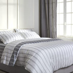 Παπλωματοθήκη Υπέρδιπλη Σετ 3τμχ Αιγαίον Βαμβακοστέν 260X250 Double Stripe